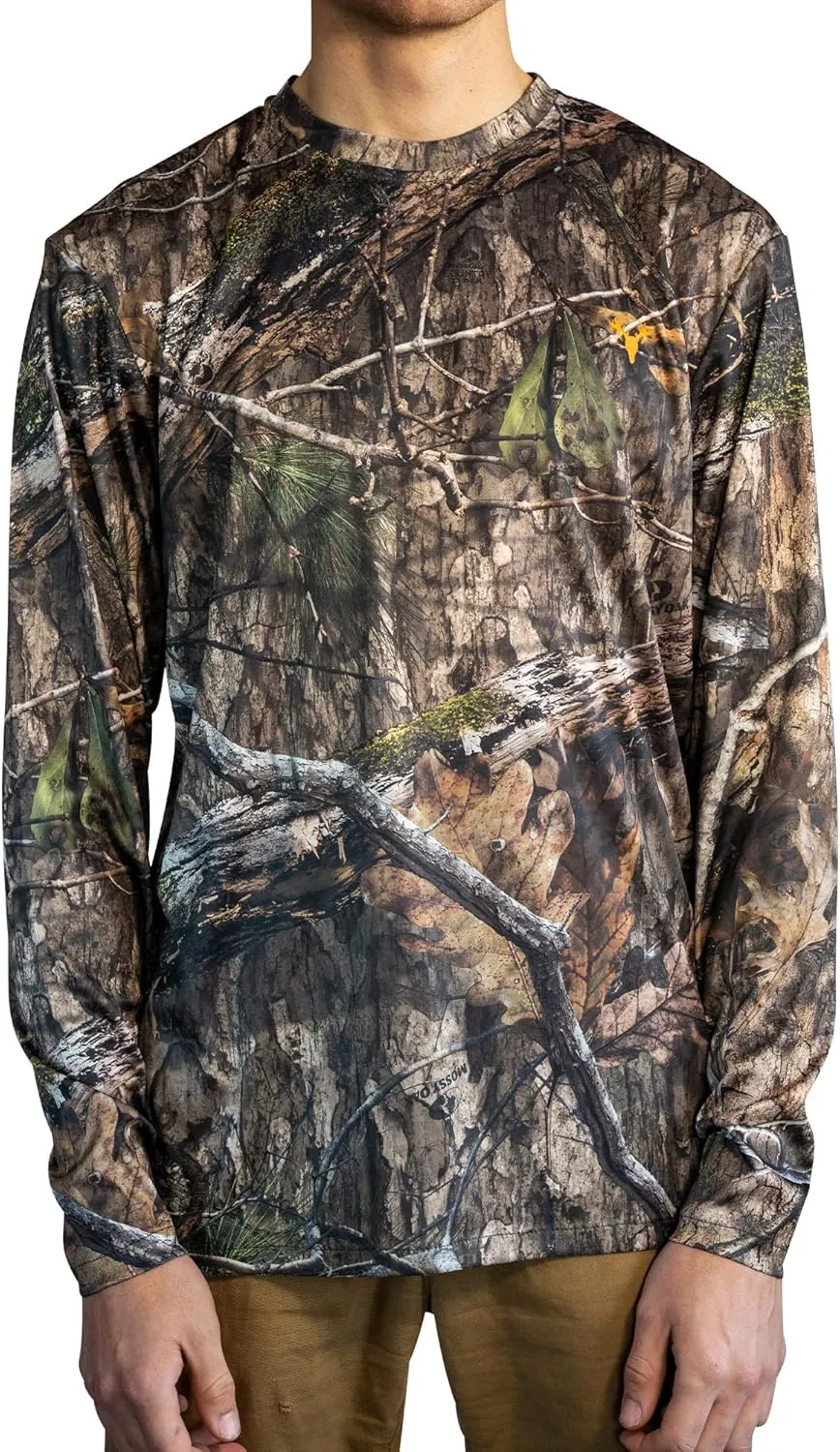 HOT SHOT Mens Camo Hunting Long Sleeve Shirt  Quick Dry Performance Shirt