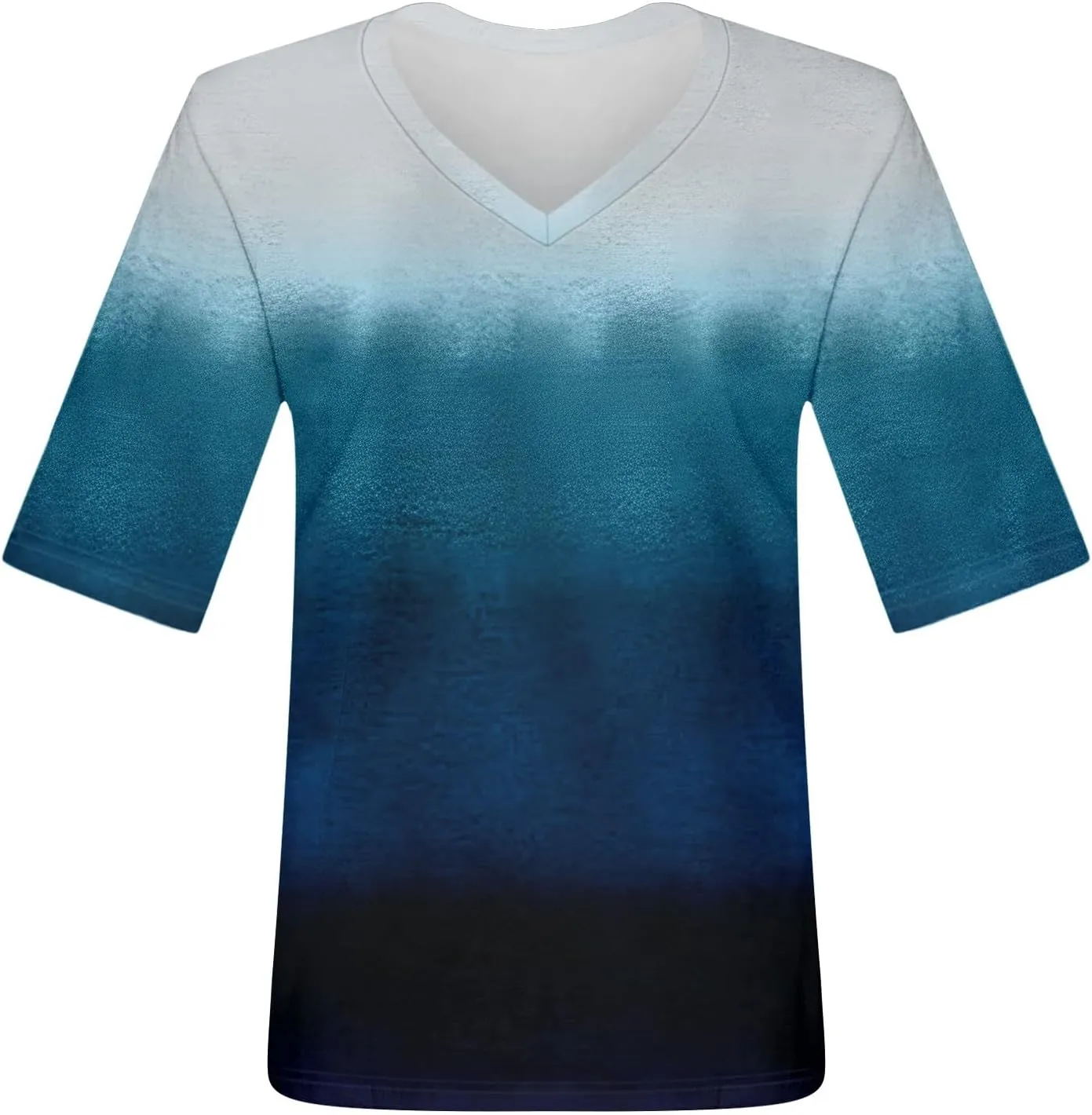 HXHYQKP Elbow Length Tops for Women V Neck T Shirts Casual Half Sleeve Tops Basic Summer Tees