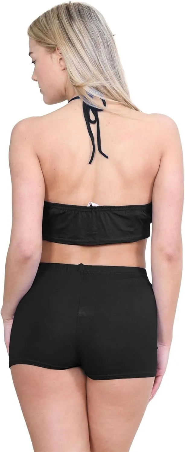 Janisramone Women's Mini Shorts, Workout Shorts - Chic Hot Pants for Dance Gym Shorts Women | Perfect Summer Booty Shorts