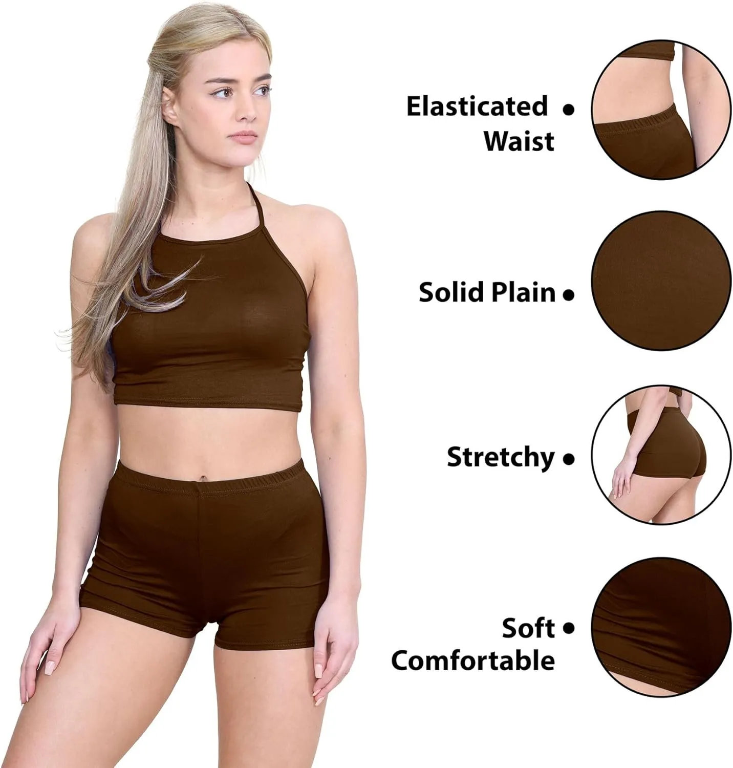 Janisramone Women's Mini Shorts, Workout Shorts - Chic Hot Pants for Dance Gym Shorts Women | Perfect Summer Booty Shorts