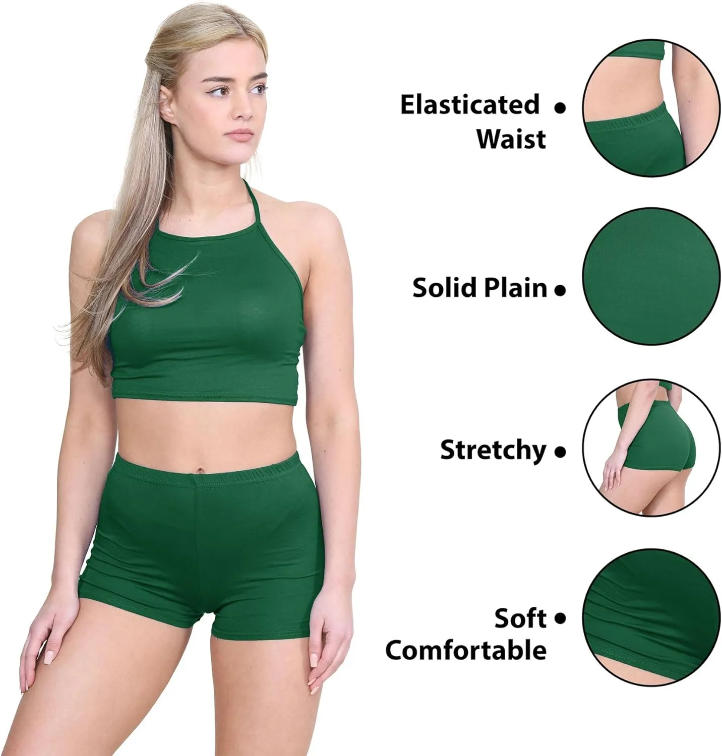 Janisramone Women's Mini Shorts, Workout Shorts - Chic Hot Pants for Dance Gym Shorts Women | Perfect Summer Booty Shorts