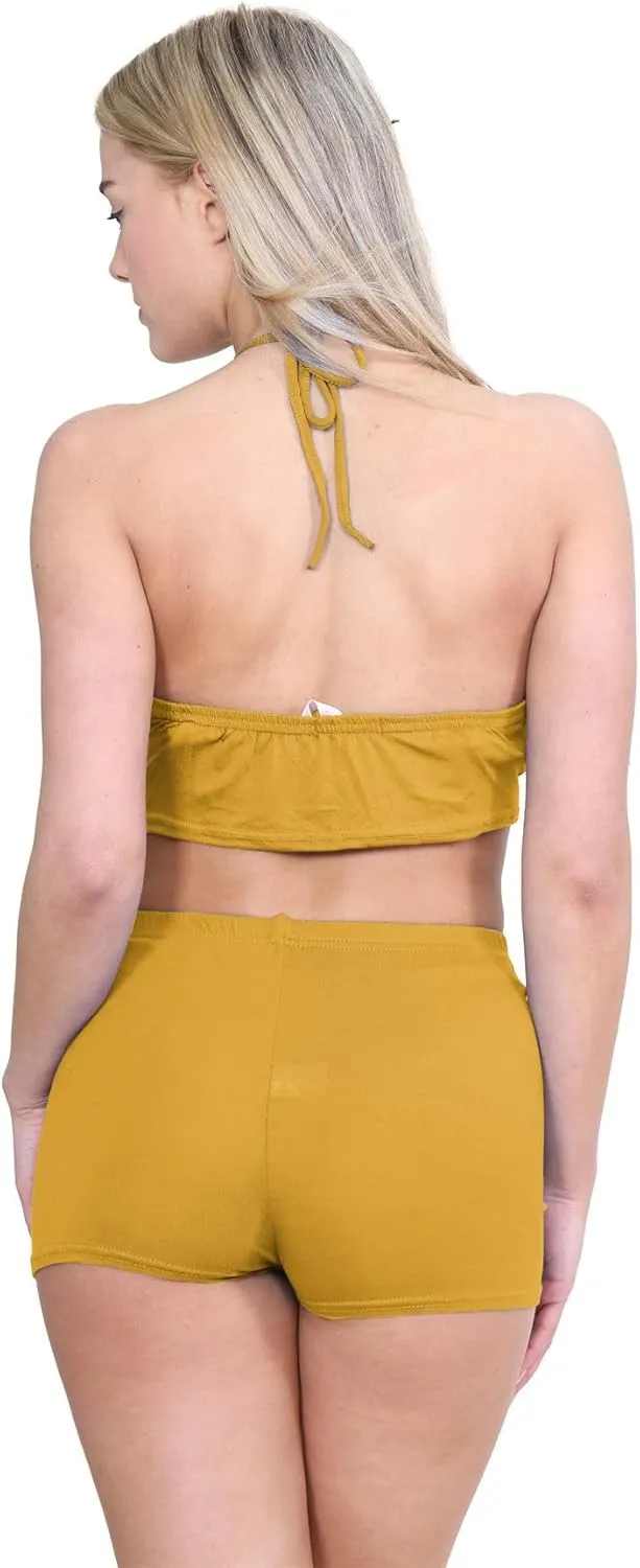 Janisramone Women's Mini Shorts, Workout Shorts - Chic Hot Pants for Dance Gym Shorts Women | Perfect Summer Booty Shorts