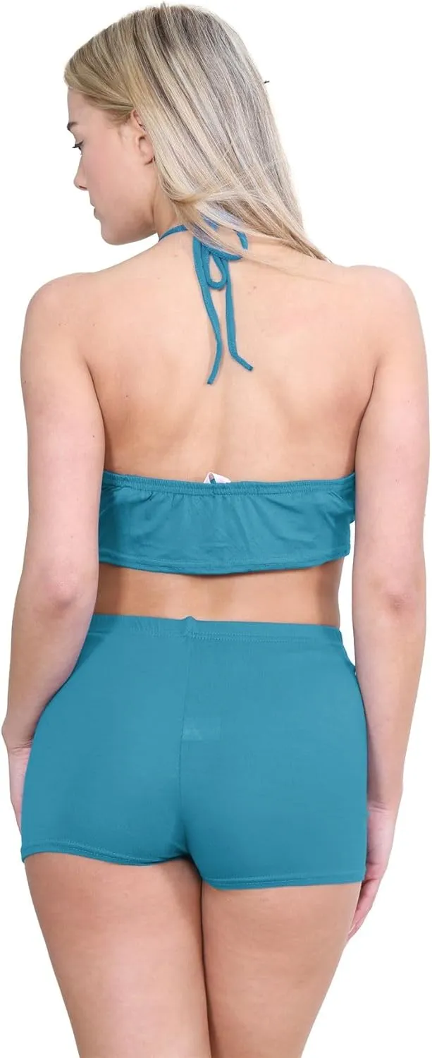 Janisramone Women's Mini Shorts, Workout Shorts - Chic Hot Pants for Dance Gym Shorts Women | Perfect Summer Booty Shorts