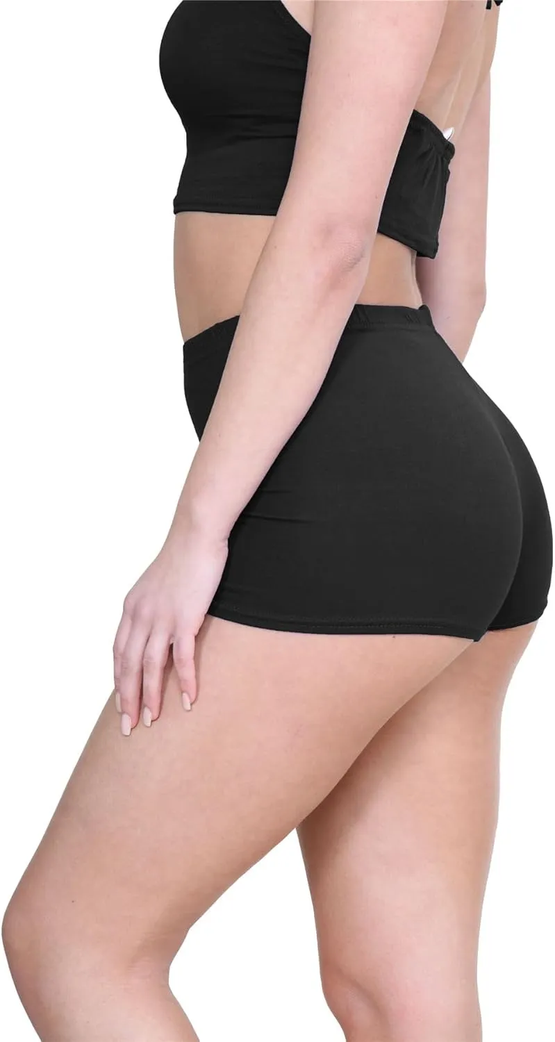 Janisramone Women's Mini Shorts, Workout Shorts - Chic Hot Pants for Dance Gym Shorts Women | Perfect Summer Booty Shorts
