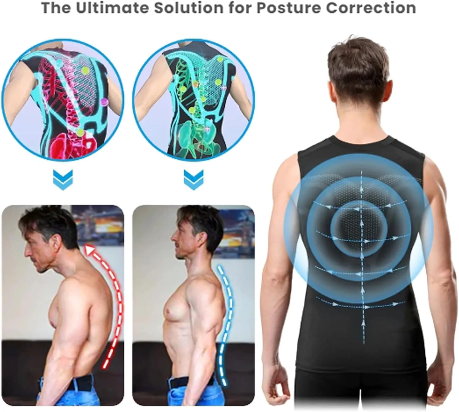 Jeeeun 2025 New Version Ionic Shaping Sleeveless Shirt for Men