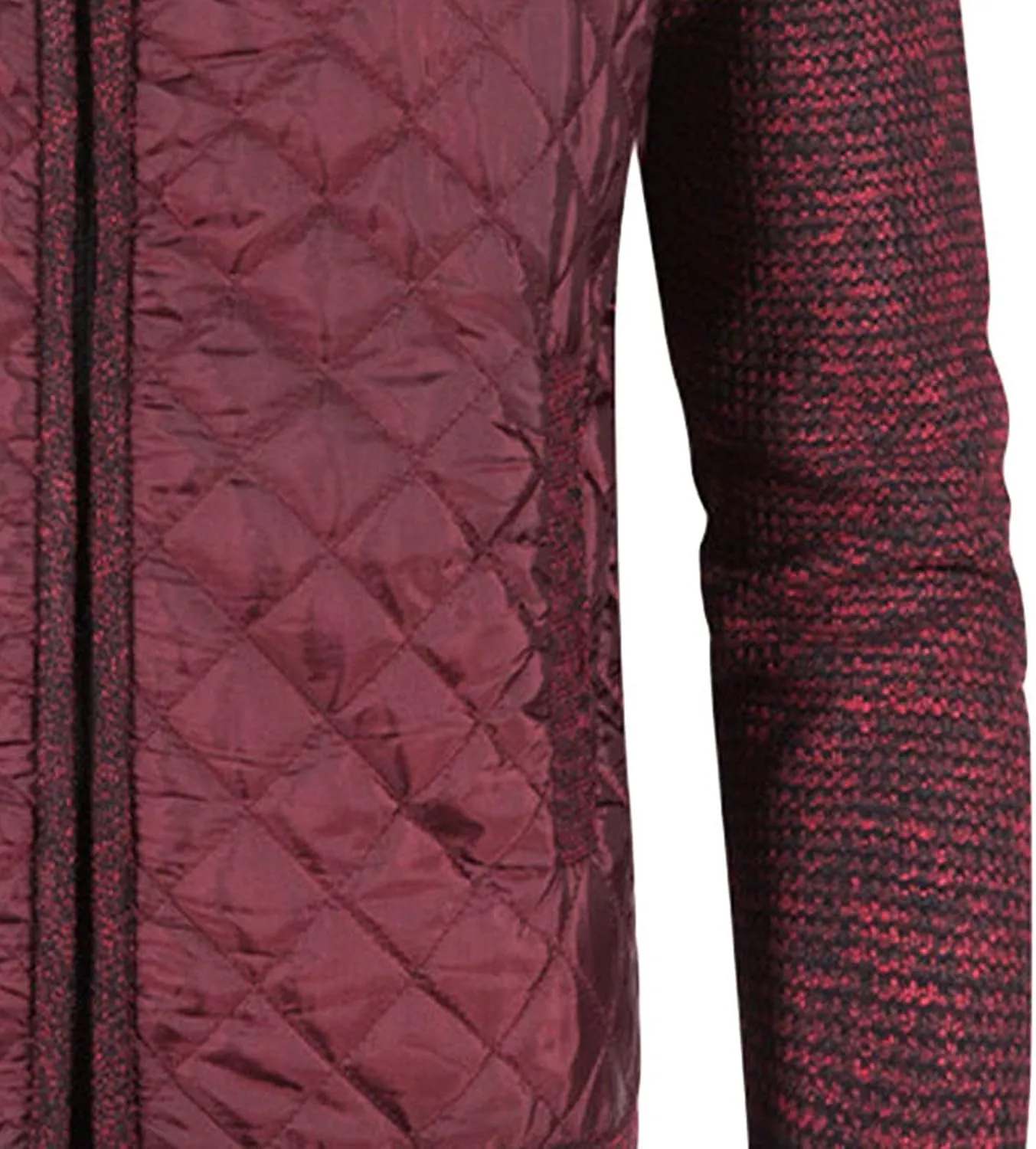 JEShifangjiusu Men Cotton Padded Cardigan Jacket Knitted Blouse Coat Vertical Collar Top Autumn Casual Long Sleeve Sweater