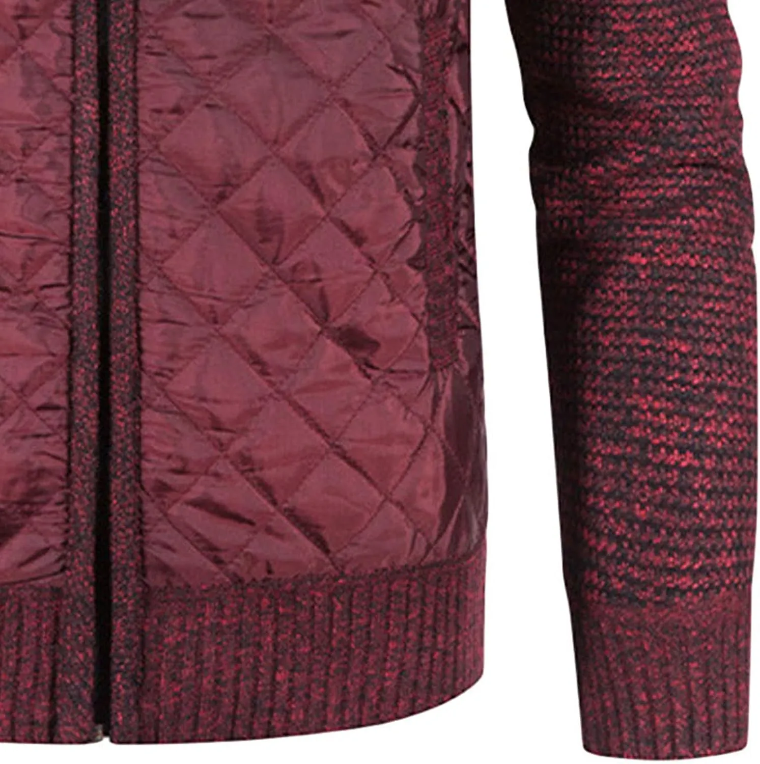 JEShifangjiusu Men Cotton Padded Cardigan Jacket Knitted Blouse Coat Vertical Collar Top Autumn Casual Long Sleeve Sweater