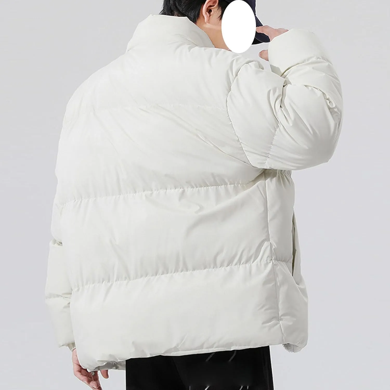 JEShifangjiusu Men'S Thicken Puffer Jacket Lightweight Water-Resistant Warm Winter Coat Full Zip Up Cotton-Padded Jackets