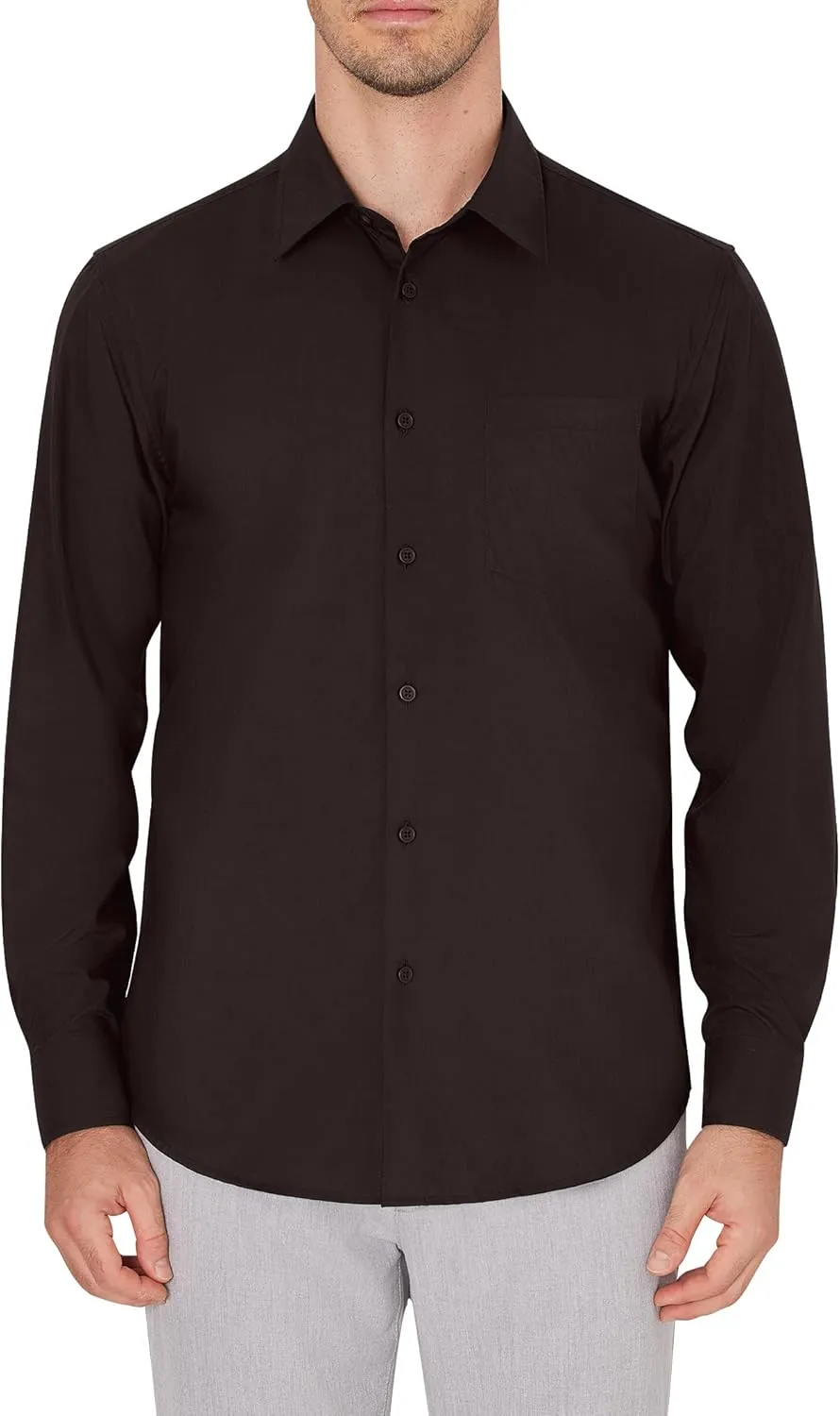 J.VER Men's Dress Shirts Wrinkle Free Long Sleeve Formal Shirt Solid Business Casual Button Down Shirts for Wedding Prom