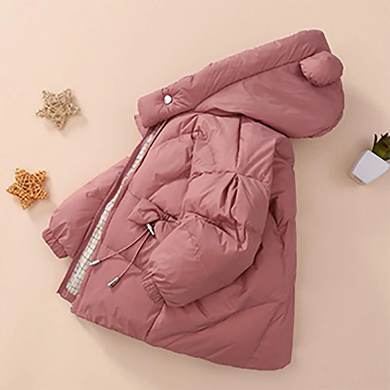 Kids Toddler Baby Girls Boys Winter Warm Thick Solid Cotton Long Sleeve Padded Jacket Coat Big Boys Winter Coats
