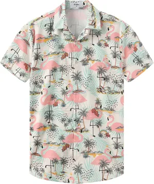 KYKU Hawaiian Shirt for Men: Beach Vacation Summer Short Sleeve Button Down Mens Shirts Casual Stylish