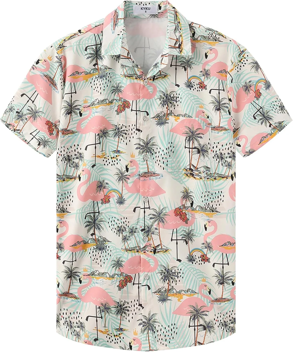 KYKU Hawaiian Shirt for Men: Beach Vacation Summer Short Sleeve Button Down Mens Shirts Casual Stylish