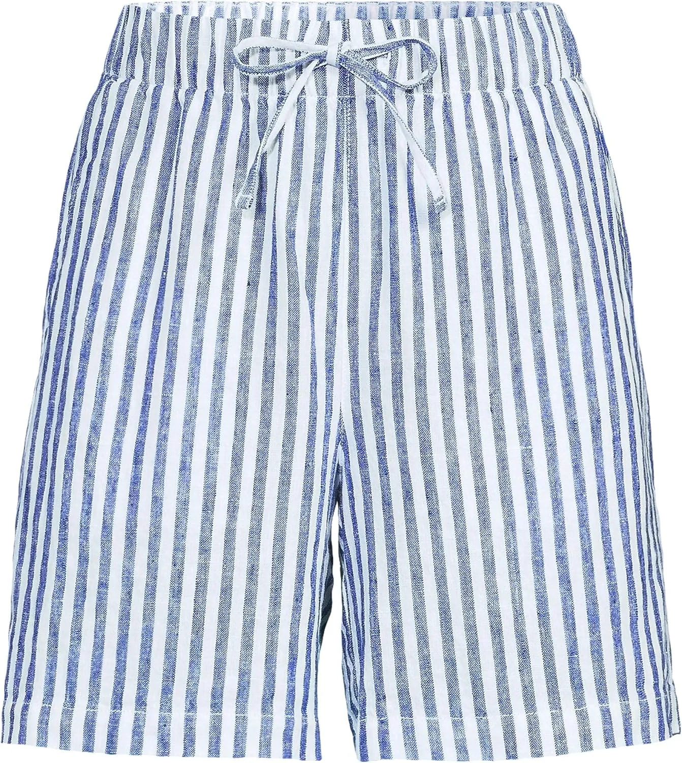 Lands' End Women's Linen High Rise Pull On 7" Shorts