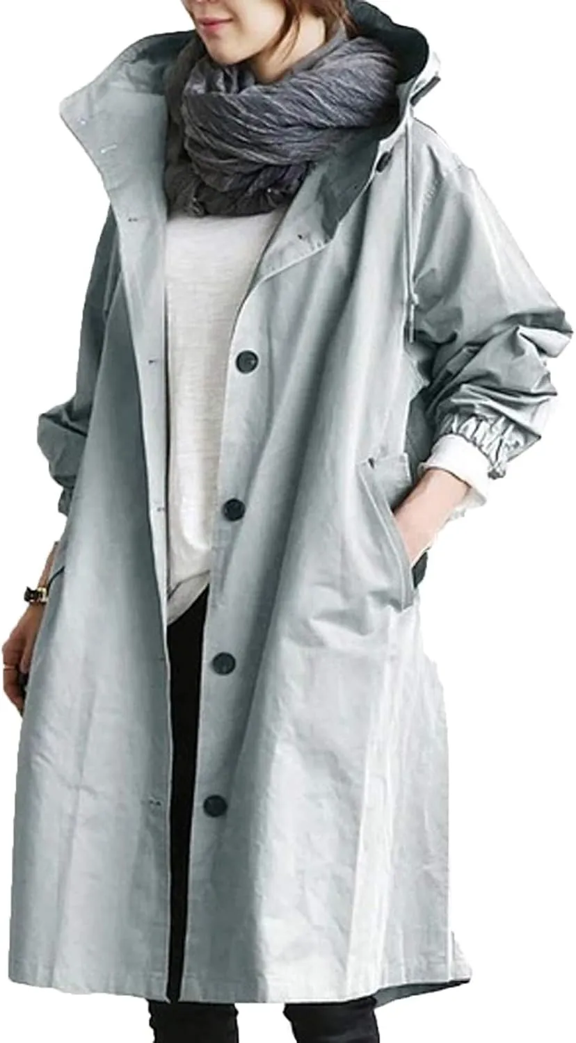 Lapel Jacket with Belt Coat Outwear Womens Elegant Windbreaker Wild Winter Women'S Womens Water-Resistanr Trench