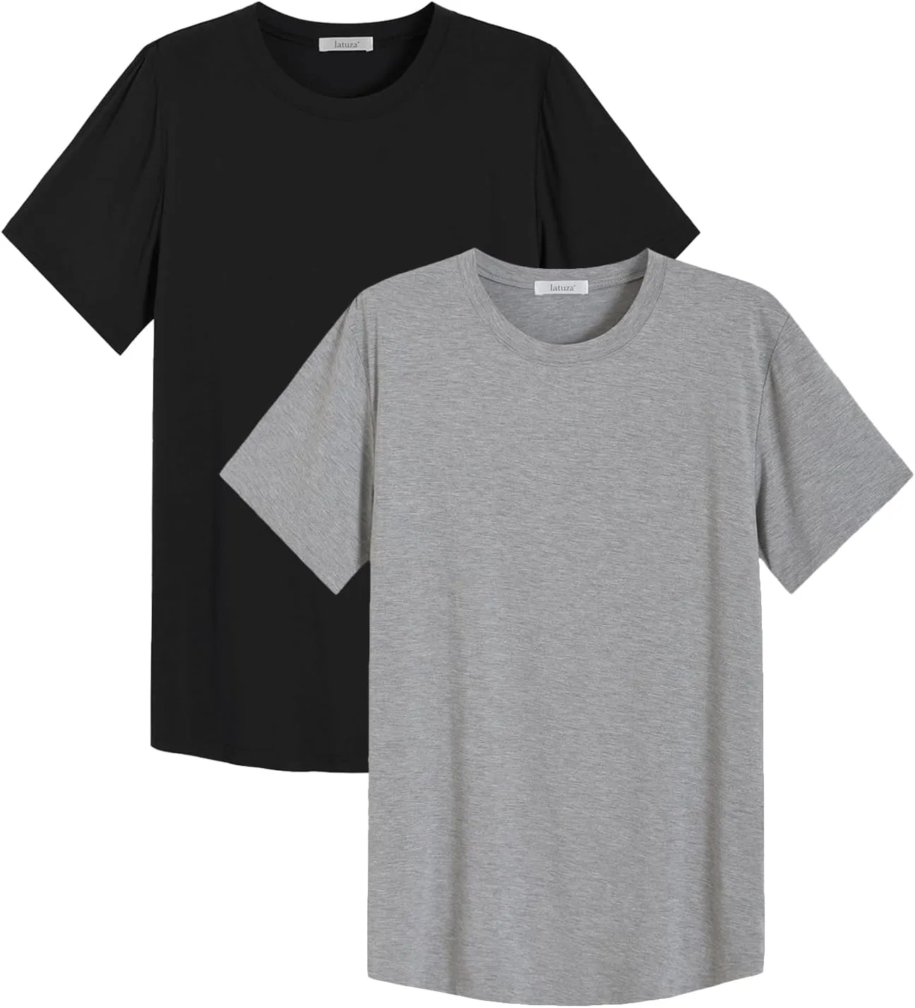 Latuza Men's Bamboo Viscose Cooling T-Shirt Crew Neck Tee Shirt 2 Pack
