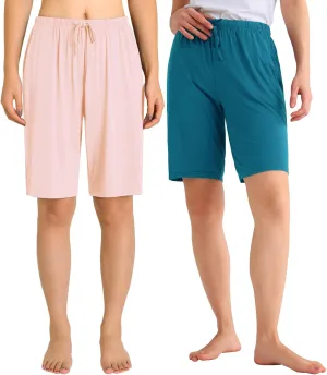 Latuza Women's Viscose Pajama Shorts Knee Length Sleep Shorts