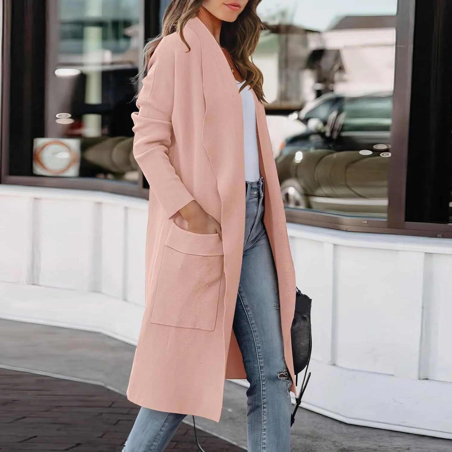 LCMTWX Winter Coat Women Long Suit Collar Printed Pocket Jacket Womens Winter Coats Trench Coat Women Coats for Women