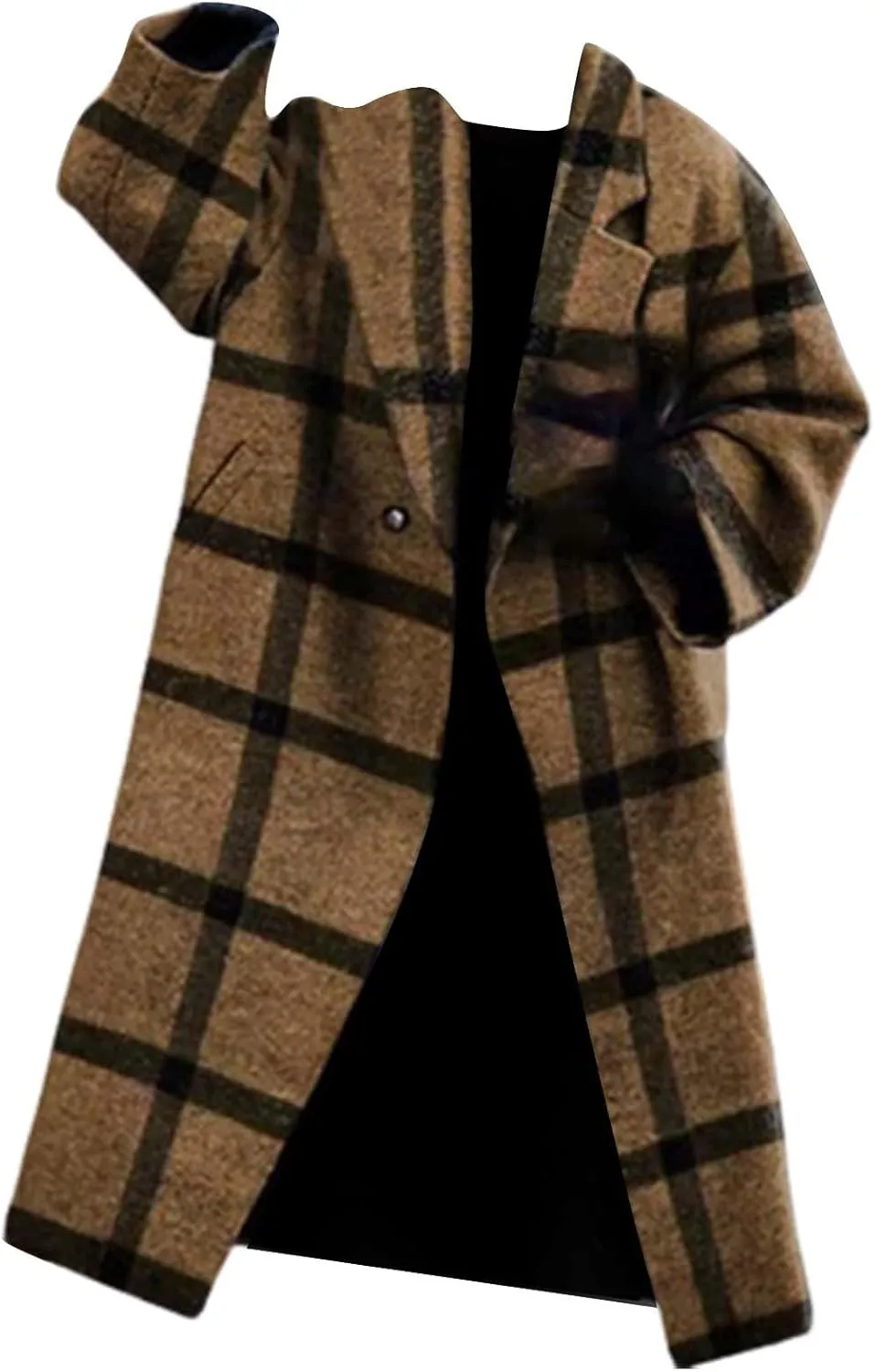 LCMTWX Winter Coats for Women Winter Office Sleeveless Button Woolen Jacket Coat Long Coats for Women Dressy Winter Coat