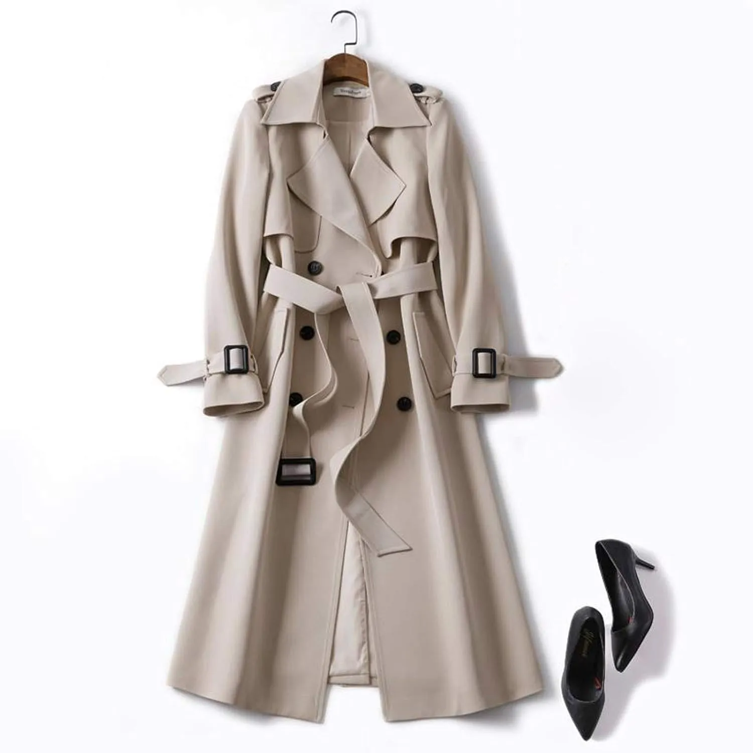 LCMTWX Women Trench Coat Hooded Coat Outwear Womens Elegant Windbreaker Wild Winter Women's Coat Women Trench Coat Women
