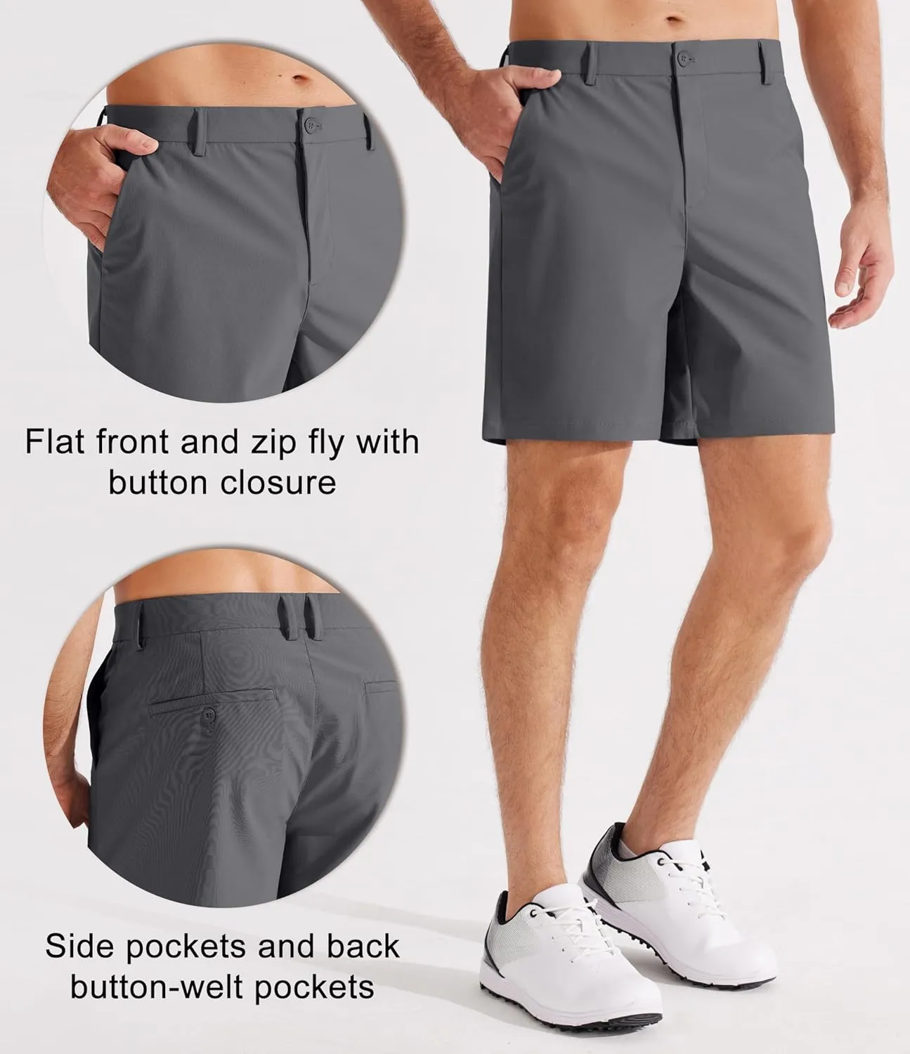 Libin Golf Shorts Men Dress Shorts Casual Work Flat Front Shorts 7" 9" Stretch Lightweight