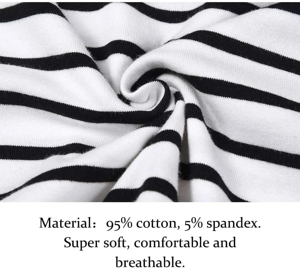 LilyCoco Women's Short Sleeve Striped Shirt Summer Crewneck T Shirt Basic Tops