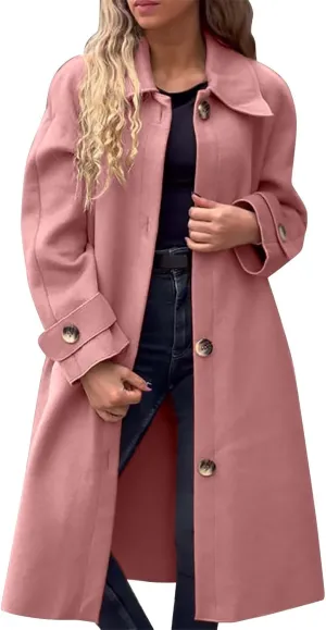 Long Trench Coat for Women Fuzzy Jacket Loose Fitting Warm Winter Outwear Fashion Cropped Trench Coat for Women 2024