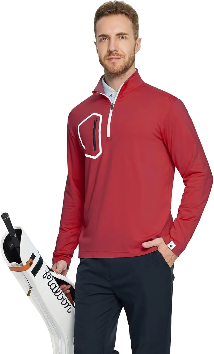 M MAELREG Quarter Zip Pullover Men Moisture Wicking Fleece lined Dry Fit Mock Neck Golf 1/4 Zip Pullover Mens Sweatshirt