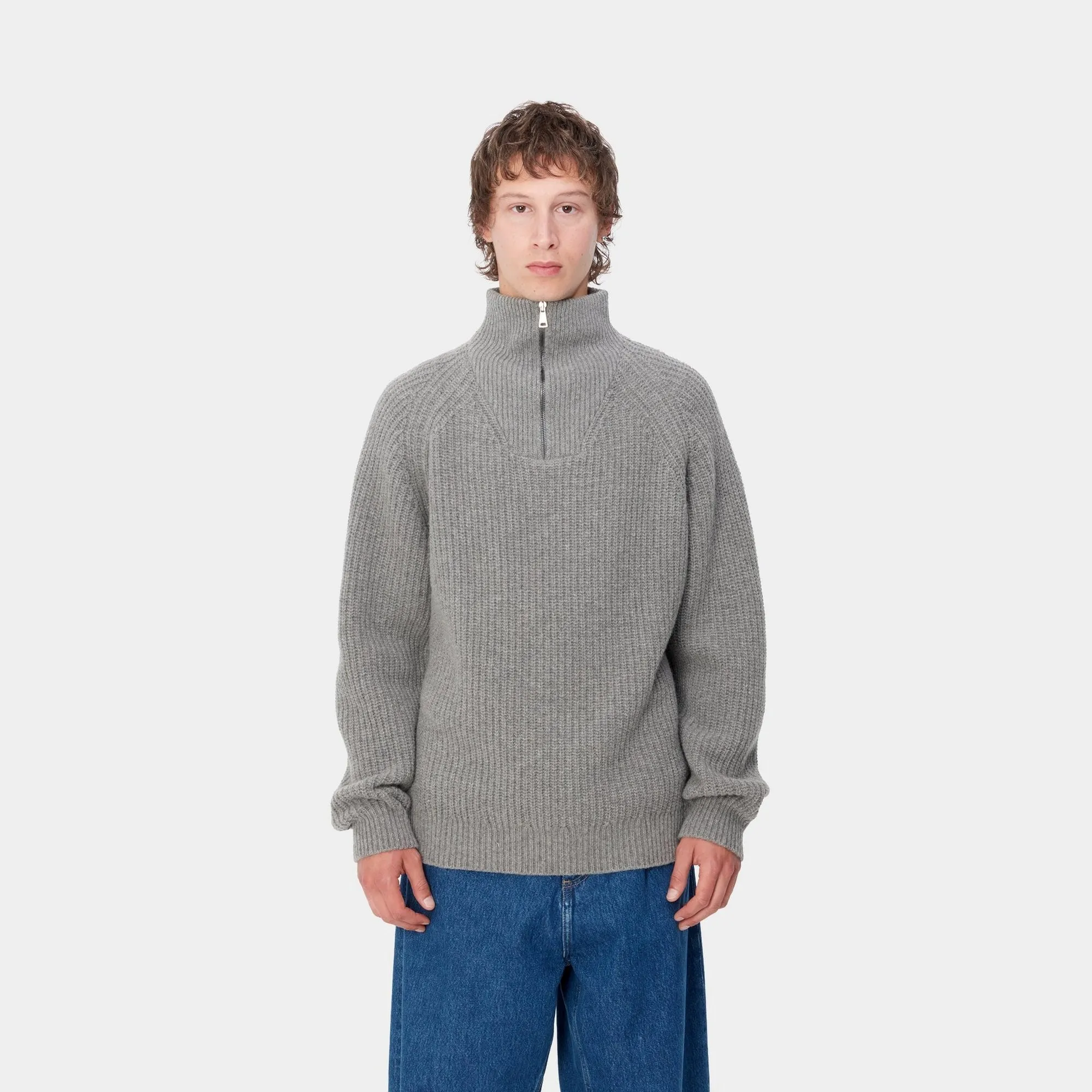 Marlon Half Zip Sweater | Grey Heather