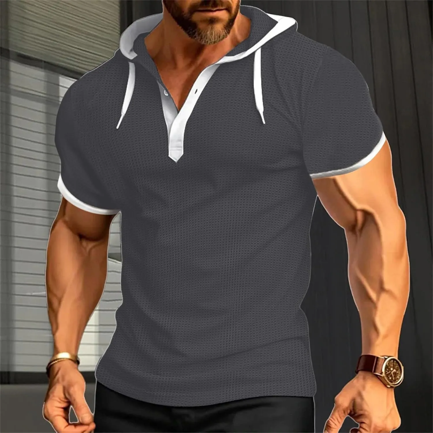 Men Essential Quick-Dry T Shirt Quick Dry Workout Top Minimalist Logo Athletic Summer Ready Tunics