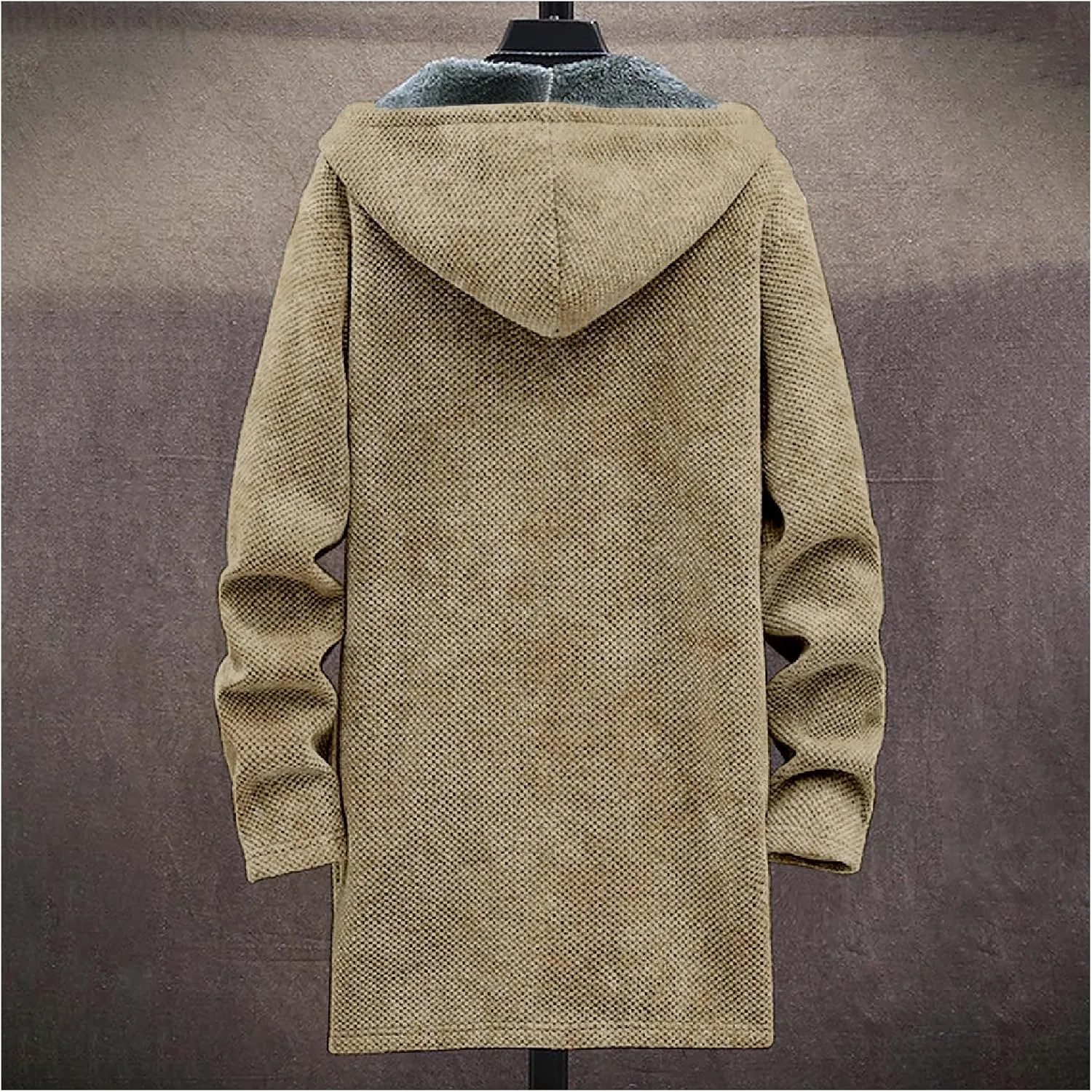 Mens Cardigan Sweater Graphic Long Cool Knitted Hoodies Zip Up with Pockets Fashion Coat Warm Fitted Jacket