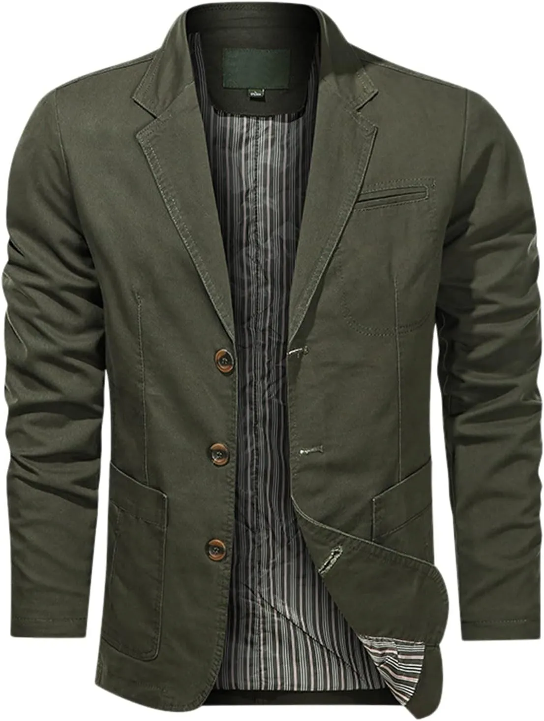 Mens Cargo Blazer Jacket Tactical Military Button Down Fashion Fall Work Sport Outoor Thermal Lapel Coat