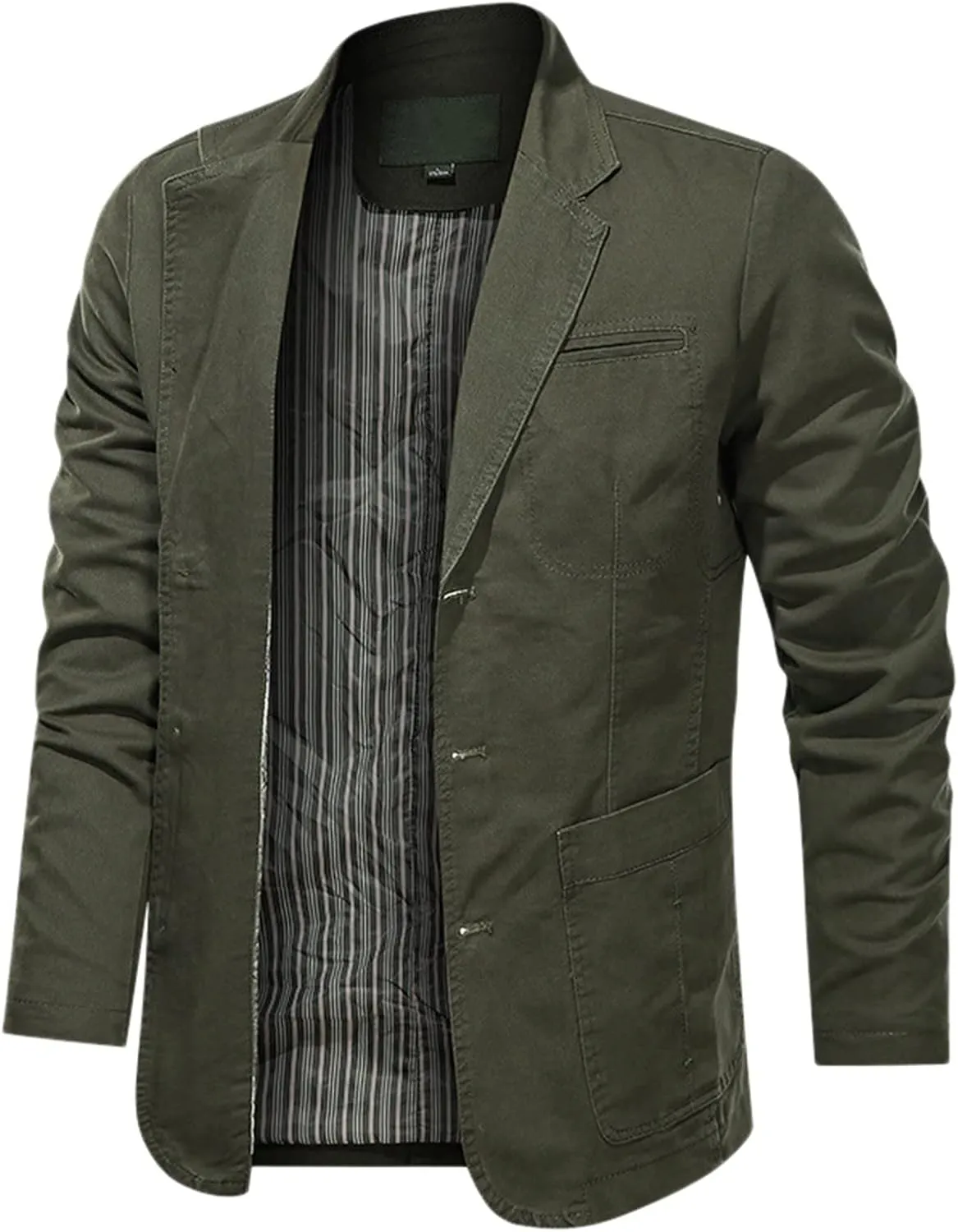 Mens Cargo Blazer Jacket Tactical Military Button Down Fashion Fall Work Sport Outoor Thermal Lapel Coat
