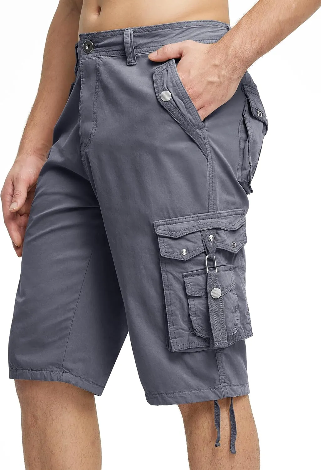 Mens Cargo Shorts Casual Shorts Hiking Shorts Below Knee Relaxed Fit Multi Pockets Running Joggers Outdoor Mens Shorts