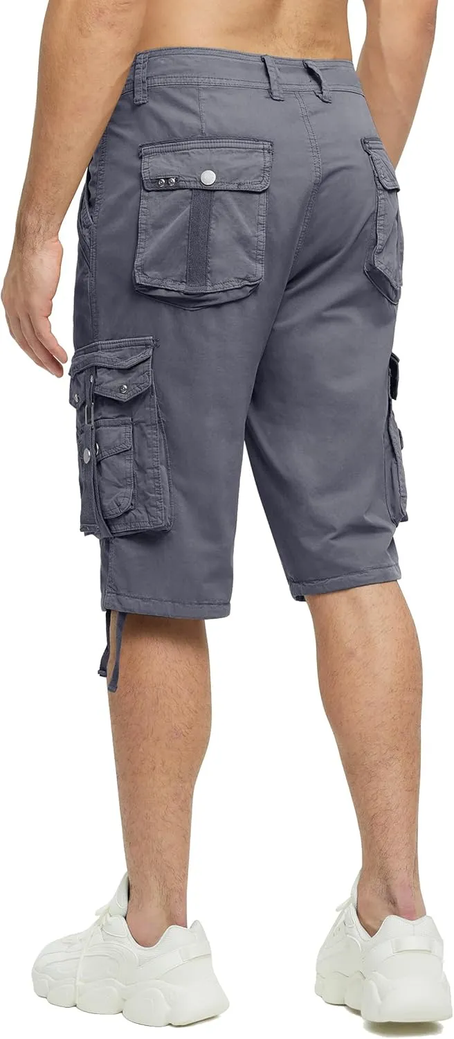 Mens Cargo Shorts Casual Shorts Hiking Shorts Below Knee Relaxed Fit Multi Pockets Running Joggers Outdoor Mens Shorts
