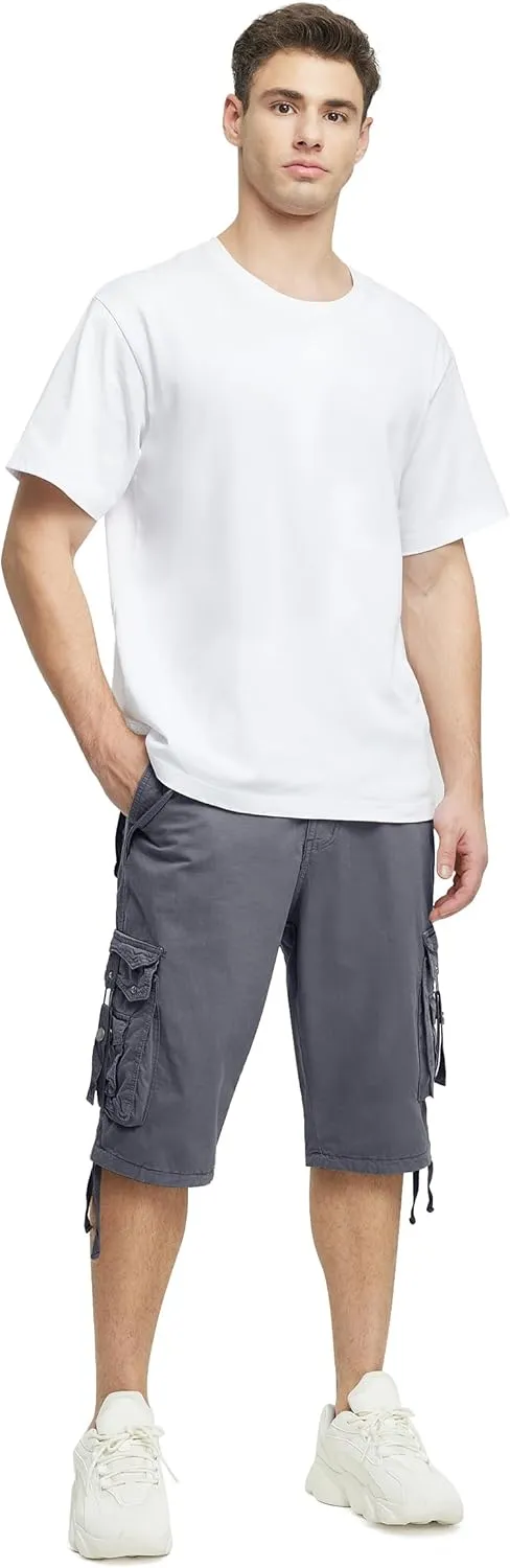 Mens Cargo Shorts Casual Shorts Hiking Shorts Below Knee Relaxed Fit Multi Pockets Running Joggers Outdoor Mens Shorts