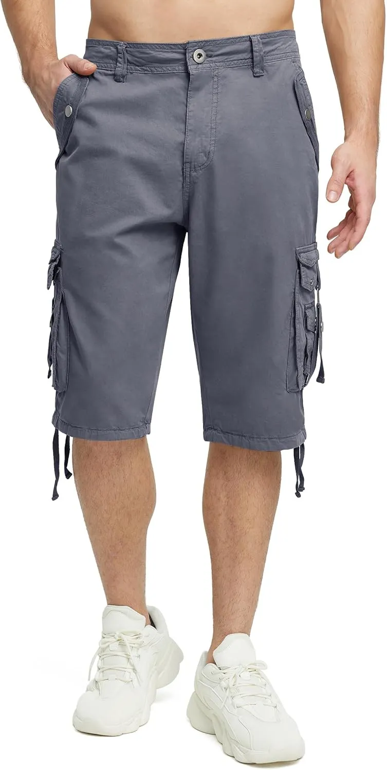 Mens Cargo Shorts Casual Shorts Hiking Shorts Below Knee Relaxed Fit Multi Pockets Running Joggers Outdoor Mens Shorts