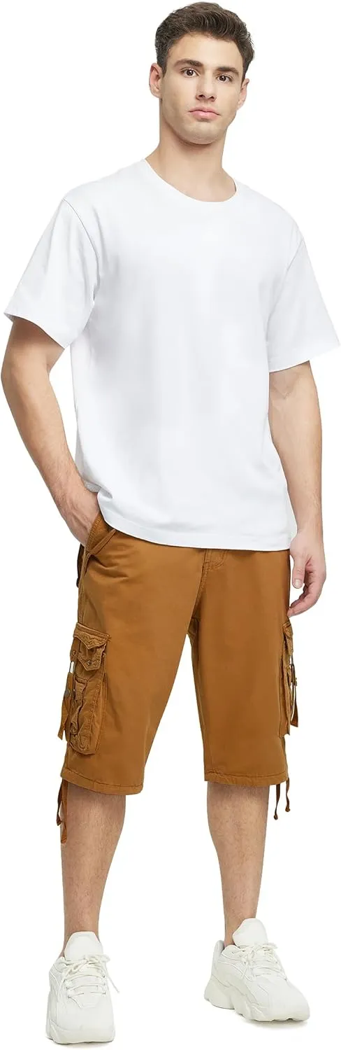 Mens Cargo Shorts Casual Shorts Hiking Shorts Below Knee Relaxed Fit Multi Pockets Running Joggers Outdoor Mens Shorts