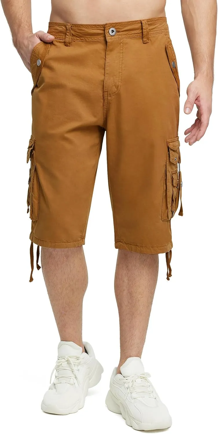 Mens Cargo Shorts Casual Shorts Hiking Shorts Below Knee Relaxed Fit Multi Pockets Running Joggers Outdoor Mens Shorts