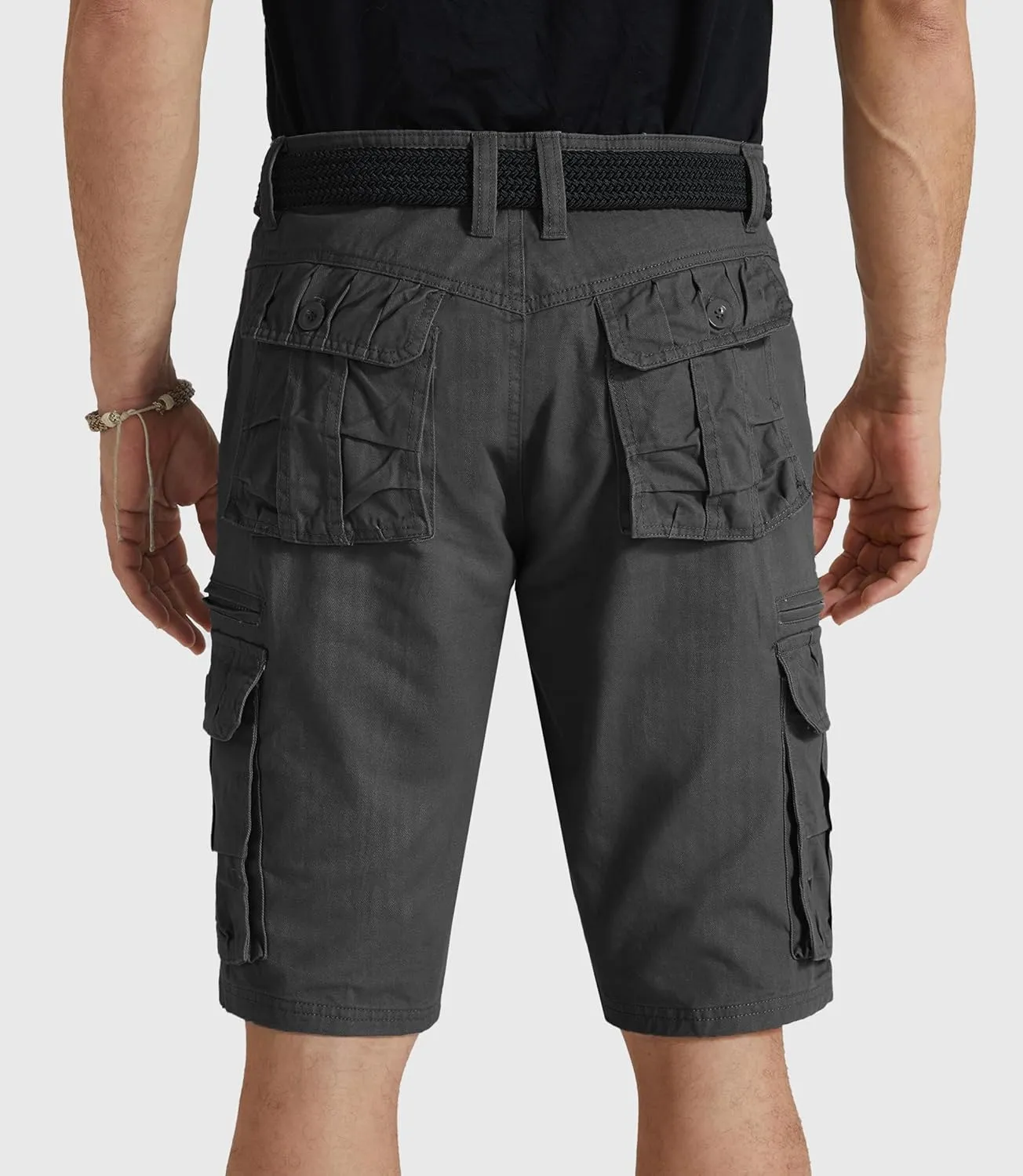 Mens Cargo Shorts Cotton Work Shorts Multi Pocket Casual Workout Shorts for Men NO Belt