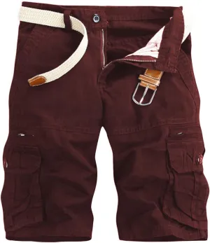 Mens Cargo Shorts Cotton Work Shorts Multi Pocket Casual Workout Shorts for Men NO Belt