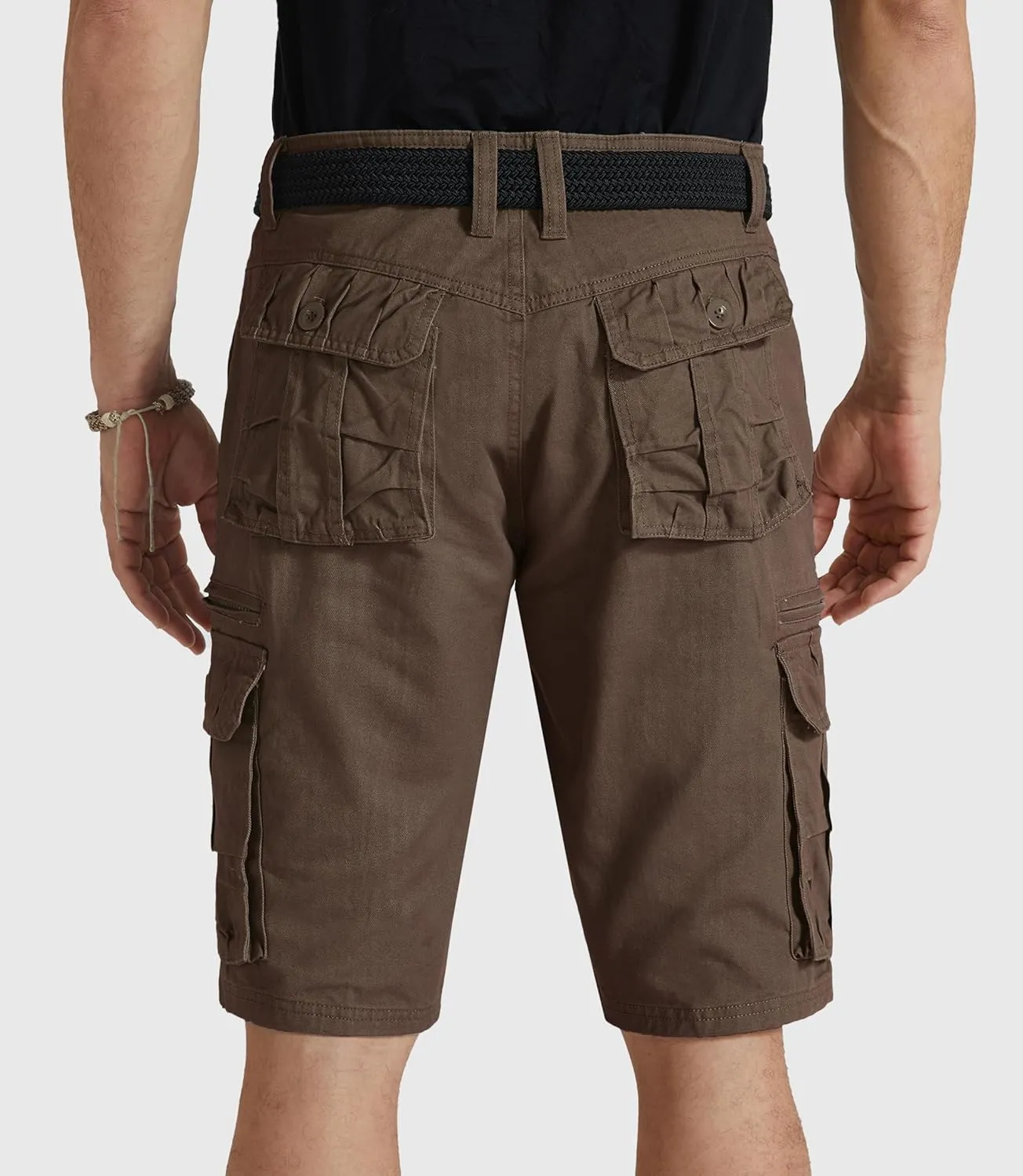Mens Cargo Shorts Cotton Work Shorts Multi Pocket Casual Workout Shorts for Men NO Belt