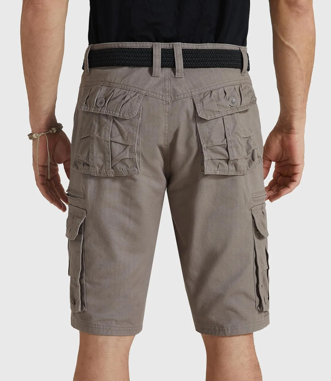 Mens Cargo Shorts Cotton Work Shorts Multi Pocket Casual Workout Shorts for Men NO Belt