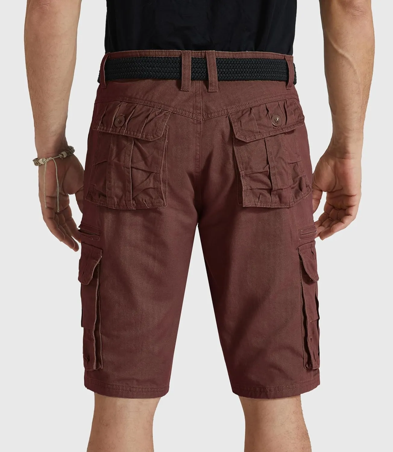 Mens Cargo Shorts Cotton Work Shorts Multi Pocket Casual Workout Shorts for Men NO Belt