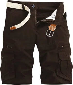 Mens Cargo Shorts Cotton Work Shorts Multi Pocket Casual Workout Shorts for Men NO Belt