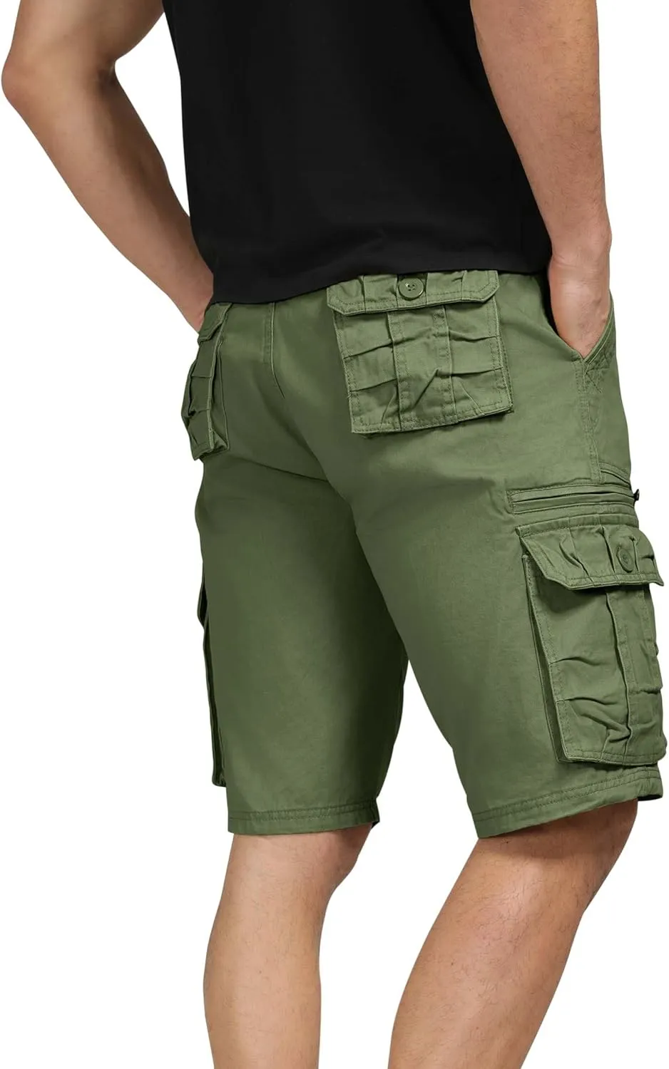 Mens Cargo Shorts Cotton Work Shorts Multi Pocket Casual Workout Shorts for Men NO Belt