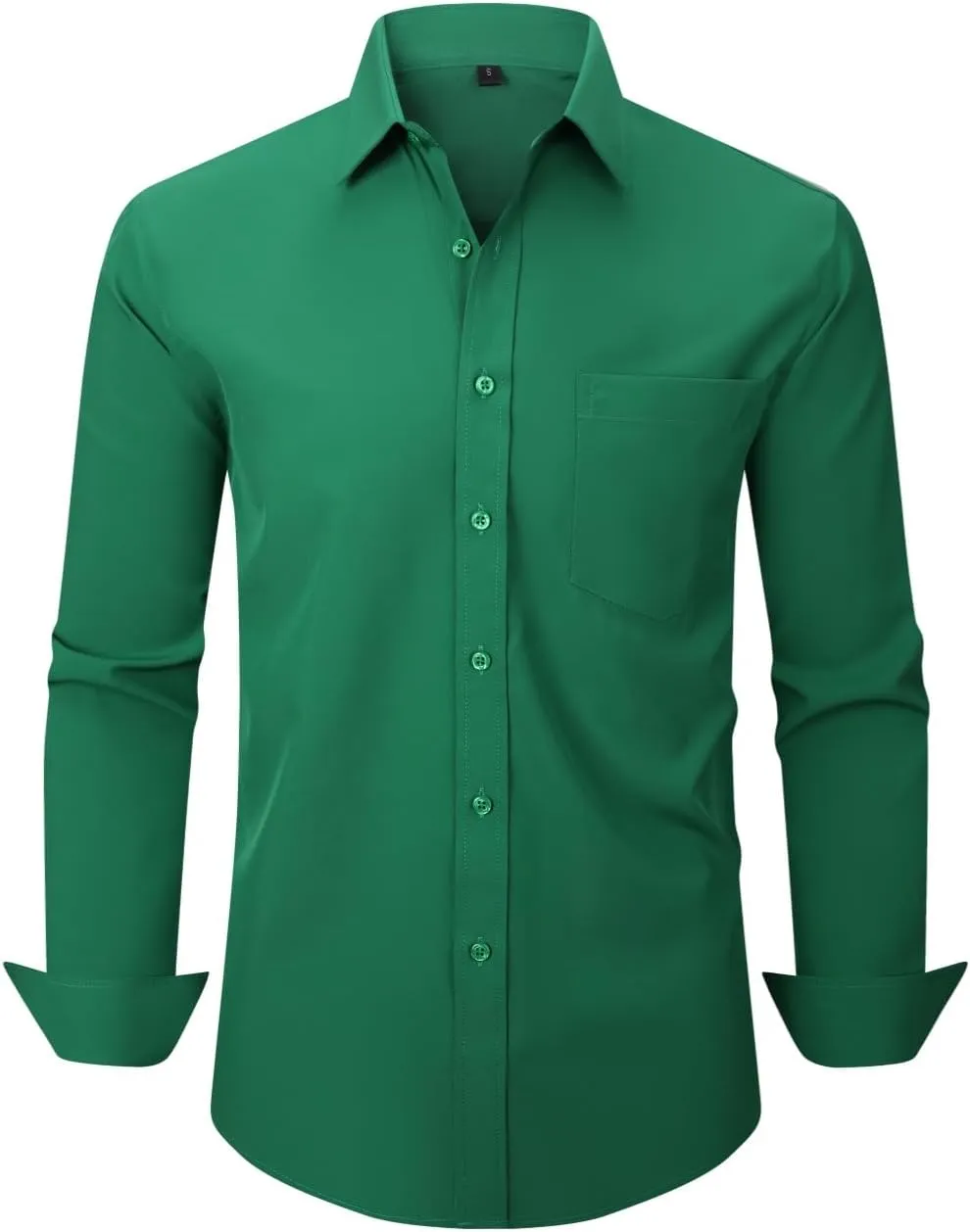 Men's Dress Shirts Long Sleeve Button Down Shirt Business Formal Stretch Shirt Regular Fit with Pockets
