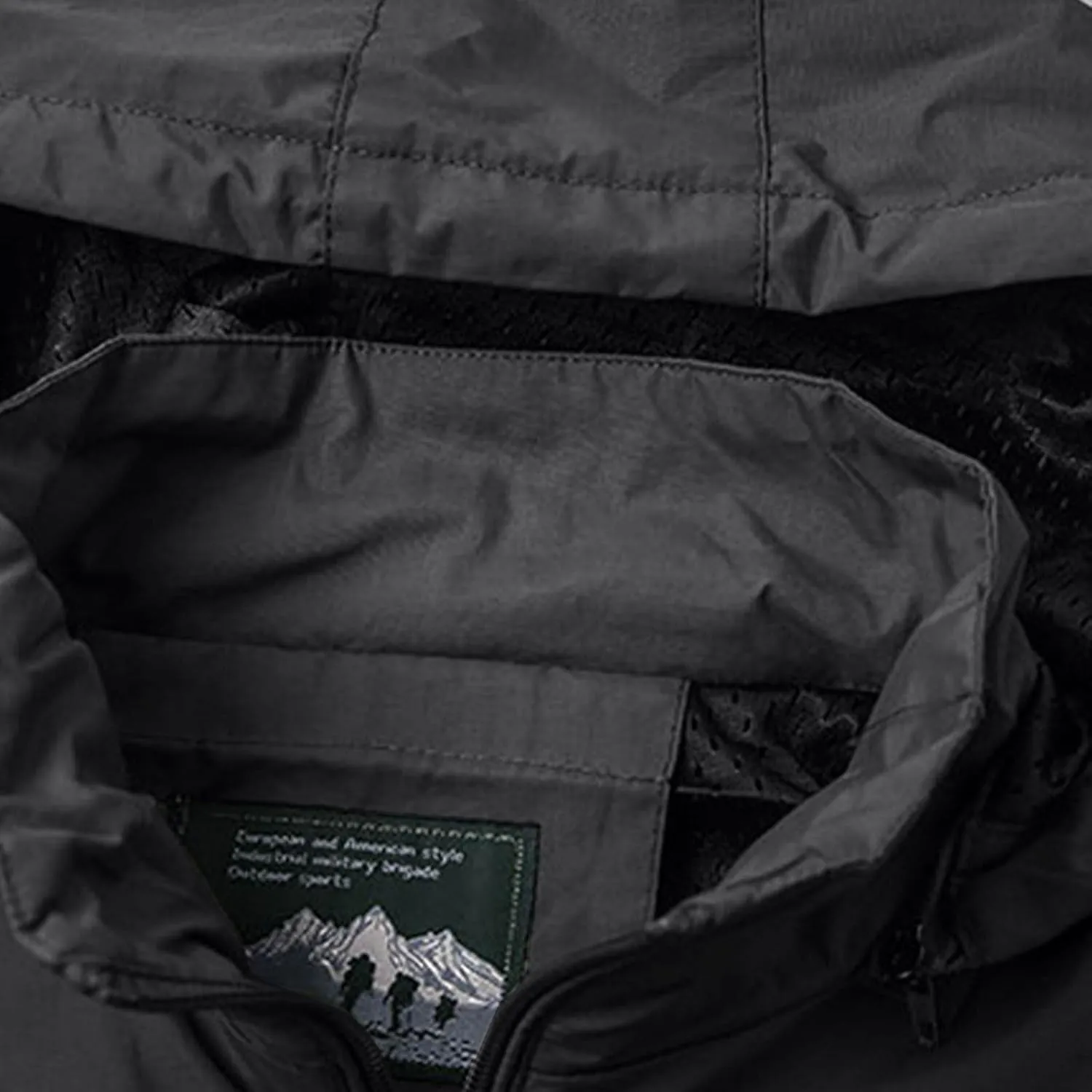 Mens Hooded Outdoor Jacket 2024 Fashion Winter Warm Trench Coat Long Sleeve Zipper Cargo Overcoat Multi Pocket