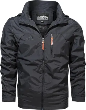 Mens Hooded Outdoor Jacket 2024 Fashion Winter Warm Trench Coat Long Sleeve Zipper Cargo Overcoat Multi Pocket