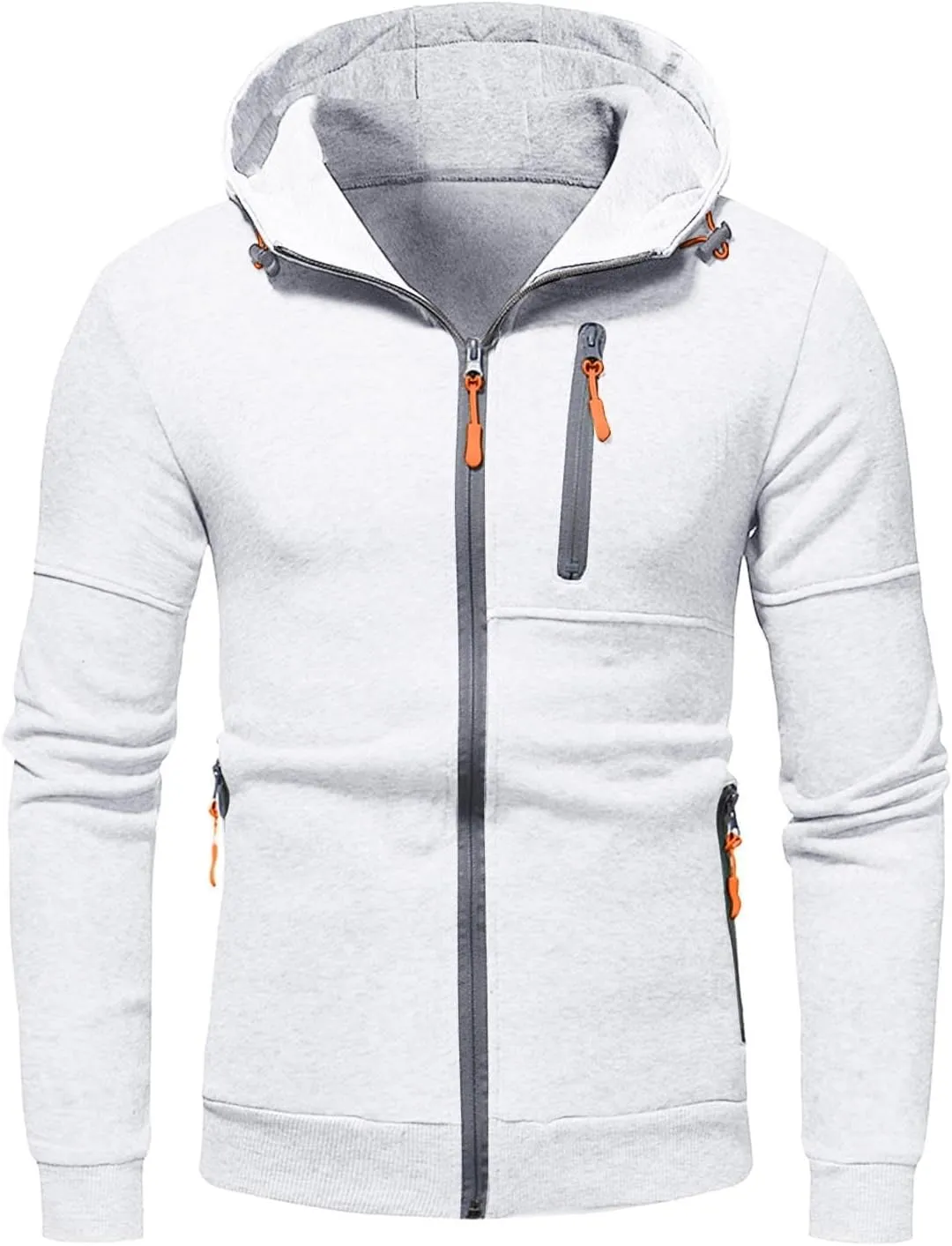 Mens Hoodies Pullover Oversized Long Sleeve Full Zip up Hooded Sweatshirt Drawstring Casual Jacket Sweater Fall