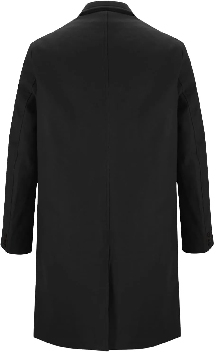 Mens Lapel Overcoat Winter Warm Wool Long Coats Double Breasted Solid Woolen Blend Peacoat Button Up Long Jackets